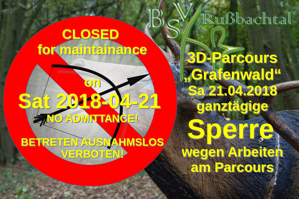 Parcourssperre am 21.04.2018